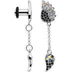 4G Aurora Black Gem Arial Angel Wings Dangle Plug Set