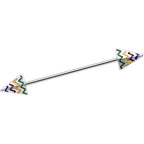 14G Rainbow Chevron End with an Arrow Industrial Barbell 38mm