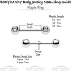 14G 13mm Combo Wrench Barbell Nipple Ring Set
