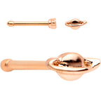 White Faux Opal Rose Gold PVD Out of This World Nose Bone 6 Pack Set