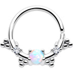 16G 3/8 White Synthetic Opal Luminous Seamless Circular Ring