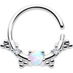 16G 3/8 White Synthetic Opal Luminous Seamless Circular Ring