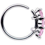 20G 5/16 Pink CZ Gem Sequence Shine Seamless Circular Ring