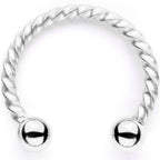 16G 3/8 Teal Faux Opal Twisted Horseshoe Closure Ring Set
