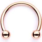 16G 3/8 Pink Faux Opal Rose Gold Tone Horseshoe Closure Ring Set