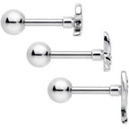 16G 1/4 Ocean Starfish Life Cartilage Tragus Earring Set of 3
