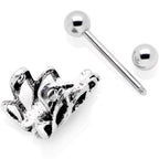 16G 1/2 Green Accented Abstract Butterfly Cuff Cartilage Earring