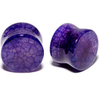 Solid Purple Stone Saddle Plug Set 6mm to 25mm