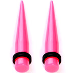 Flirty Fuchsia Lightweight Pink Acrylic Straight Taper Set 10mm to 18mm
