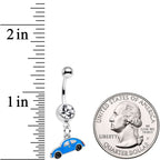 Clear Gem Little Blue Buggy Dangle Belly Ring