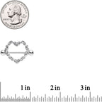 14G 9/16 Clear Gem Dear Heart Nipple Shield Set