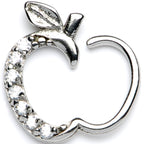 16G 3/8 Clear CZ Gem Tasty Treat Right Apple Closure Ring