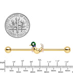 14G Gold Tone Mighty Mallard Industrial Barbell 38mm
