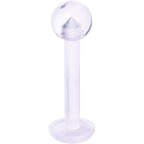 14G 3/8 Clear Flexible Bioplast Labret Monroe Retainer