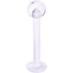 14G 1/2 Clear Flexible Bioplast Straight Barbell Retainer