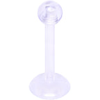 16G 3/8 Clear Flexible Bioplast Labret Monroe Tragus Retainer