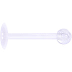 16G 3/8 Clear Flexible Bioplast Labret Monroe Tragus Retainer