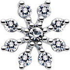 20G 1/4 Clear CZ Gem Flower L Shaped Nose Ring