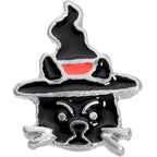 16G 1/4 Halloween Black Cat Cartilage Tragus Earring