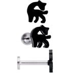 16G 5/16 Multicolor Internally Threaded Giraffe Labret Set of 4