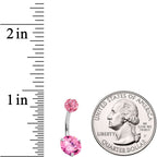 Clear Pink Purple Gem Ultimate Girly Glamour Belly Ring Set of 3