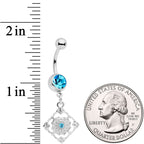 Blue Gem Art Deco Antique Style Elegance Dangle Belly Ring