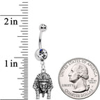 Clear Gem Mighty Pharaoh Dangle Belly Ring