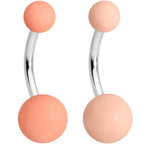 Matte Peaches and Cream Belly Ring Set of 4