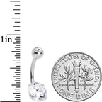 Clear Gem Large and Small Gem Belly Ring