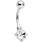Clear Gem Gold Tone Winter Snowflake Belly Ring Set of 4