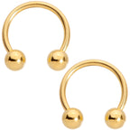 16G 3/8 Color Variety Horseshoe Curved Barbell Set of 8