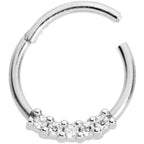 16G 3/8 Clear CZ Gem Quartet Hinged Segment Ring