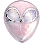 16G 1/4 White Synthetic Opal Alien Tragus Cartilage Earring