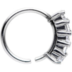 18G 5/16 Clear CZ Gem Crowning Glory Seamless Circular Ring