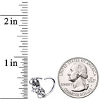 16G 3/8 Clear CZ Gem Abstract Hearts Right Heart Closure Ring