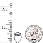 16G 3/8 Clear Cubic Zirconia Wise Old Right Owl Closure Ring