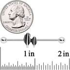 14G Southwest Feathers Industrial Barbell 38mm
