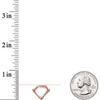 16G 5/16 Rose Gold Tone Geometric Rhombus Closure Ring