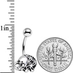 Whimsical Round Antique Elephant Belly Ring