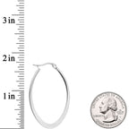 40mm Stainless Steel Oval Hoop Earrings