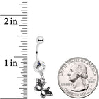 Clear Gem Catch That Butterfly Dangle Belly Ring