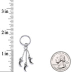 16G 3/8 Triple Crescent Moon Dangle Hinged Segment Ring