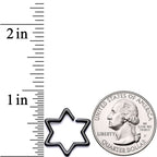 16G 5/16 Black Hexagram Star of David Closure Ring