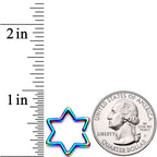 16G 5/16 Rainbow Hexagram Star of David Closure Ring