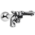 16G 1/4 Clear Gem Rockin' Revolver Gun Cartilage Tragus Earring