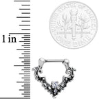 16G 5/16 Clear CZ Gem Abstract Bat Septum Clicker