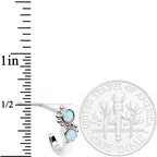 20G White Faux Opal Swirl Faux Hoop L Shaped Nose Ring