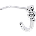 20G Twin Tulips Flower Faux Hoop L Shaped Nose Ring