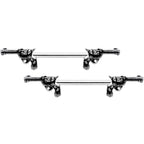 14G 9/16 Clear Gem Western Revolver Gun Barbell Nipple Ring Set