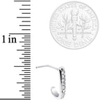 20G Clear CZ Gem Exquisite Faux Hoop L Shaped Nose Ring